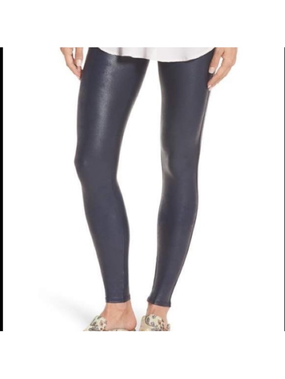 Mexx Metallic Navy Faux Leather Leggings